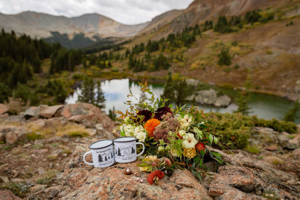 ceremony details with scenic background