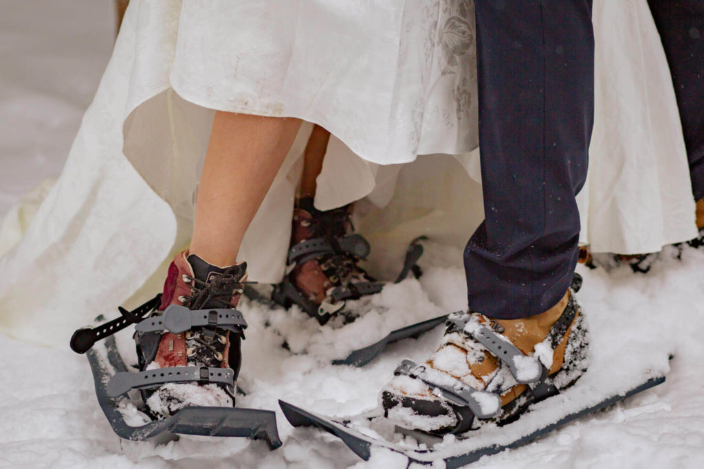 Image of a couple's snow shoes